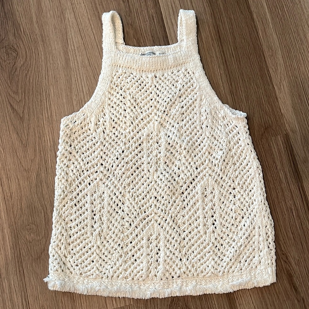 Abercrombie kids crochet knit top 11/12